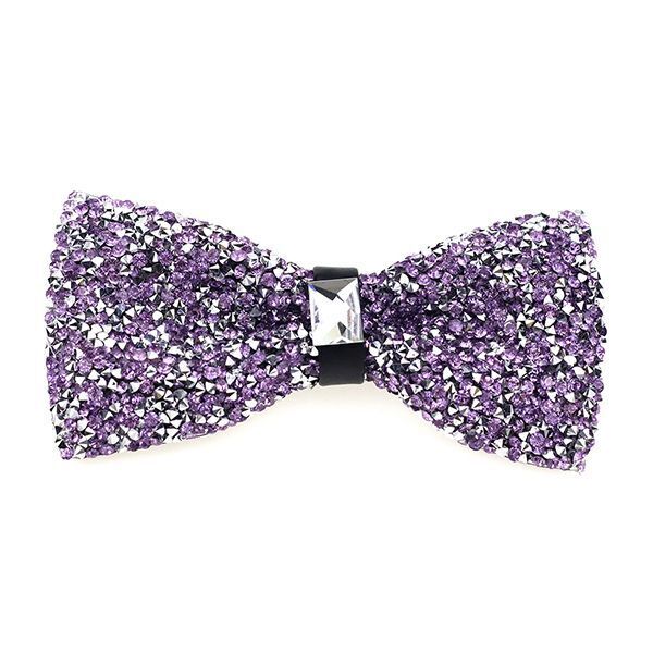 Men Bowtie Diamond Luxury Crystal Gem Tie Fashion Wedding Party Neckwear Banquet