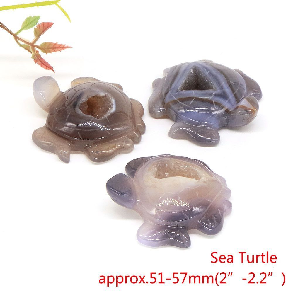 Animal Figurine Natural Stone Swan Eagle Fish Owl Penguin Statue Crystal Carving