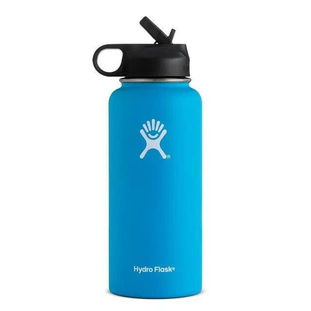 Hydro Flask Water Bottle Stainless Steel Insulated Wide Mouth Lid Straw Drink A+