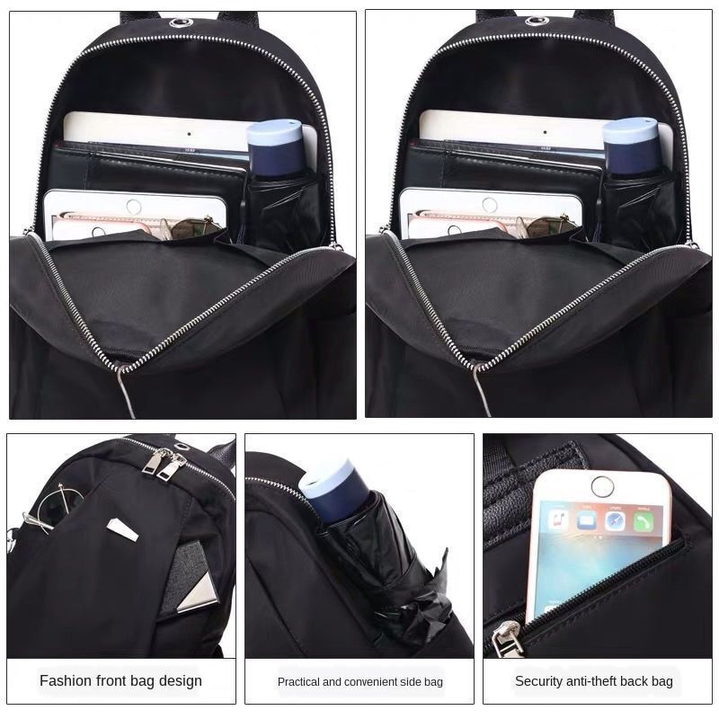 Oxford Cloth Backpack Student Bag Canvas Waterproof Travel Trend Backpack Zipper
