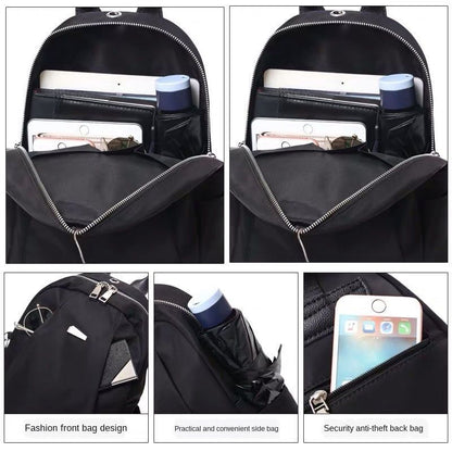 Oxford Cloth Backpack Student Bag Canvas Waterproof Travel Trend Backpack Zipper