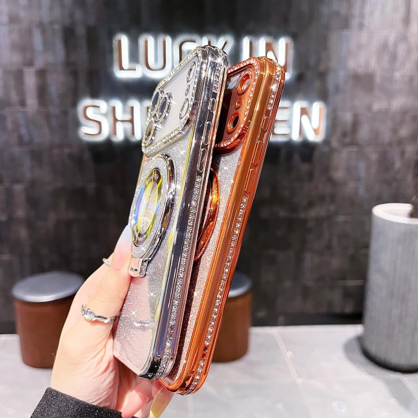 Magnetic Stand for Iphone 17 Pro Max Case [Compatible with Magsafe][Built-In Cam