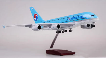 46CM 1:160 KOREAN AIR AIRBUS A380 Passenger Airplane Landing Gear Resin Model
