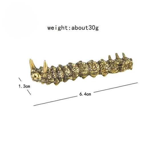 Soild Brass Caterpillar Figurines Miniatures Desktop Ornament Small Statue