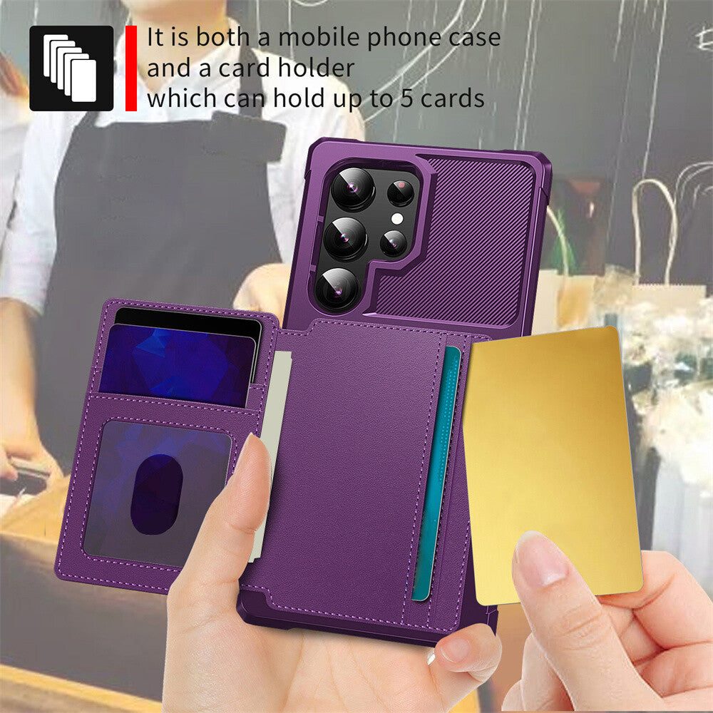 For Samsung Galaxy S24 S23 S22 S21 Ultra 5G Flip Wallet Cover with Card Holder
