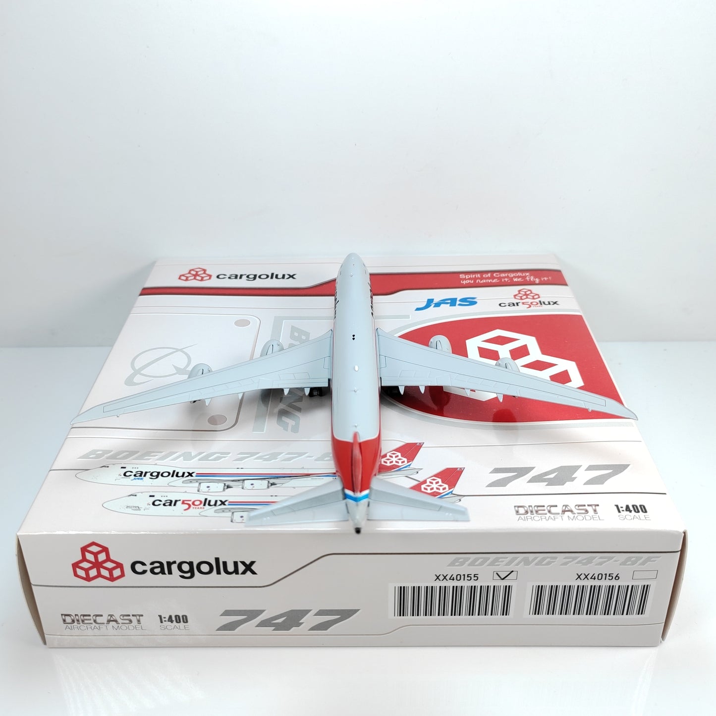 1:400 JC Wings CARGOLUX BOEING B747-8 Passenger Airplane Diecast Model