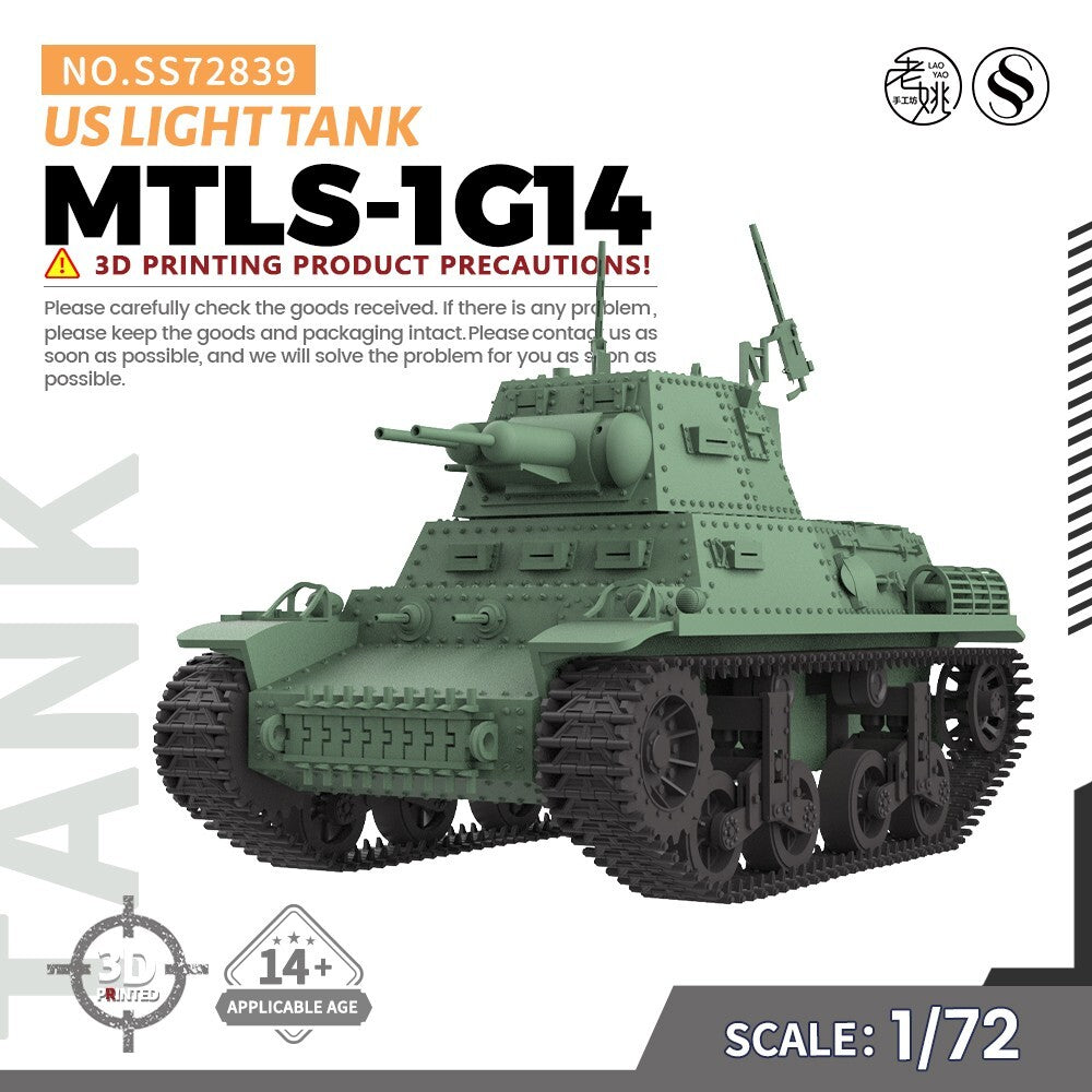 SSMODEL SS72839 1/72 25mm Military Model Kit US MTLS-1G14 Light Tank