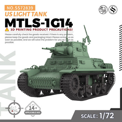 SSMODEL SS72839 1/72 25mm Military Model Kit US MTLS-1G14 Light Tank