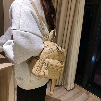 Nylon Bag Small Knapsack Quilted Pattern Travel Backpack Shoulder Bag 18*20*11CM