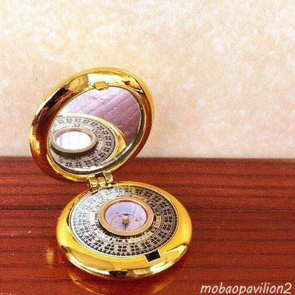 Old Pocket Feng Shui Compass Luo Pan Tool Dowsing Rod Master Blessed Home Decor