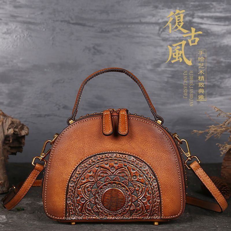 Handbag Genuine Leather Shoulder Bag First Layer Cowhide Diagonal Bags Polyester