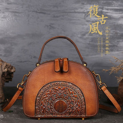 Handbag Genuine Leather Shoulder Bag First Layer Cowhide Diagonal Bags Polyester
