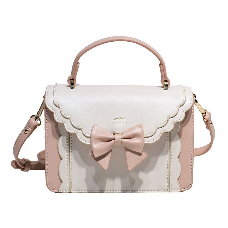 Cute Bow Shoulder Bag Handbag Synthetic Leather Crossbody Clutch Polyester Lace