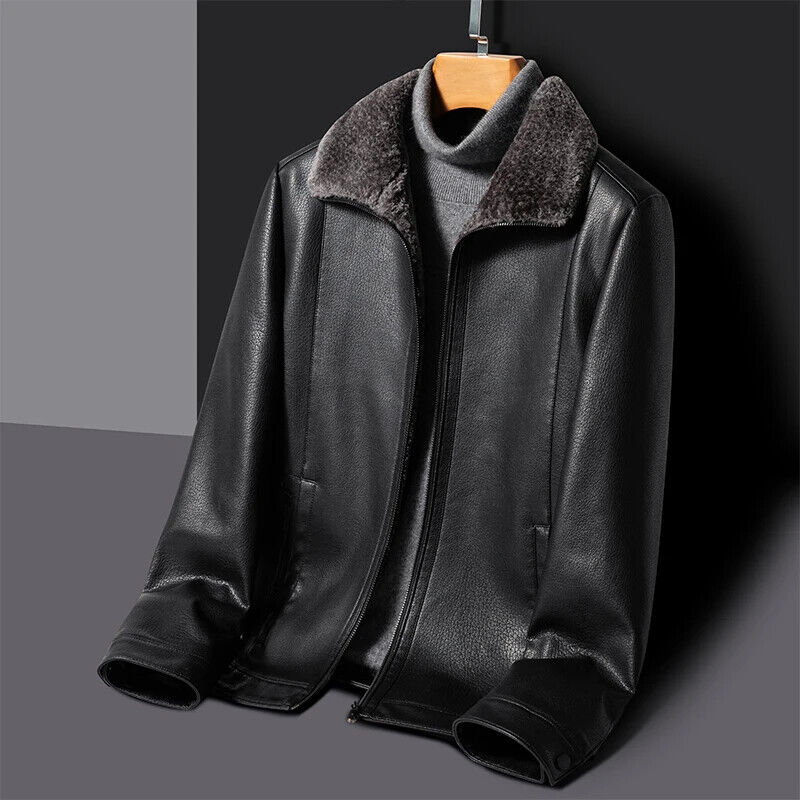 Sheepskin Jacket Autumn Winter Men's Collar Thick Middle Young Man's