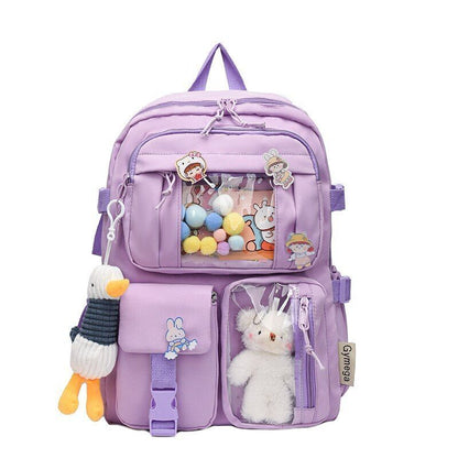 Women Backpacks Waterproof Multi-Pocket Nylon School Student Bag 40*11*30 CM 1PC