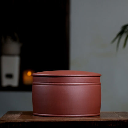 True Yixing Zisha Purple Clay Tea Canister With Lid Sealed Jar For Puer Tea Cake