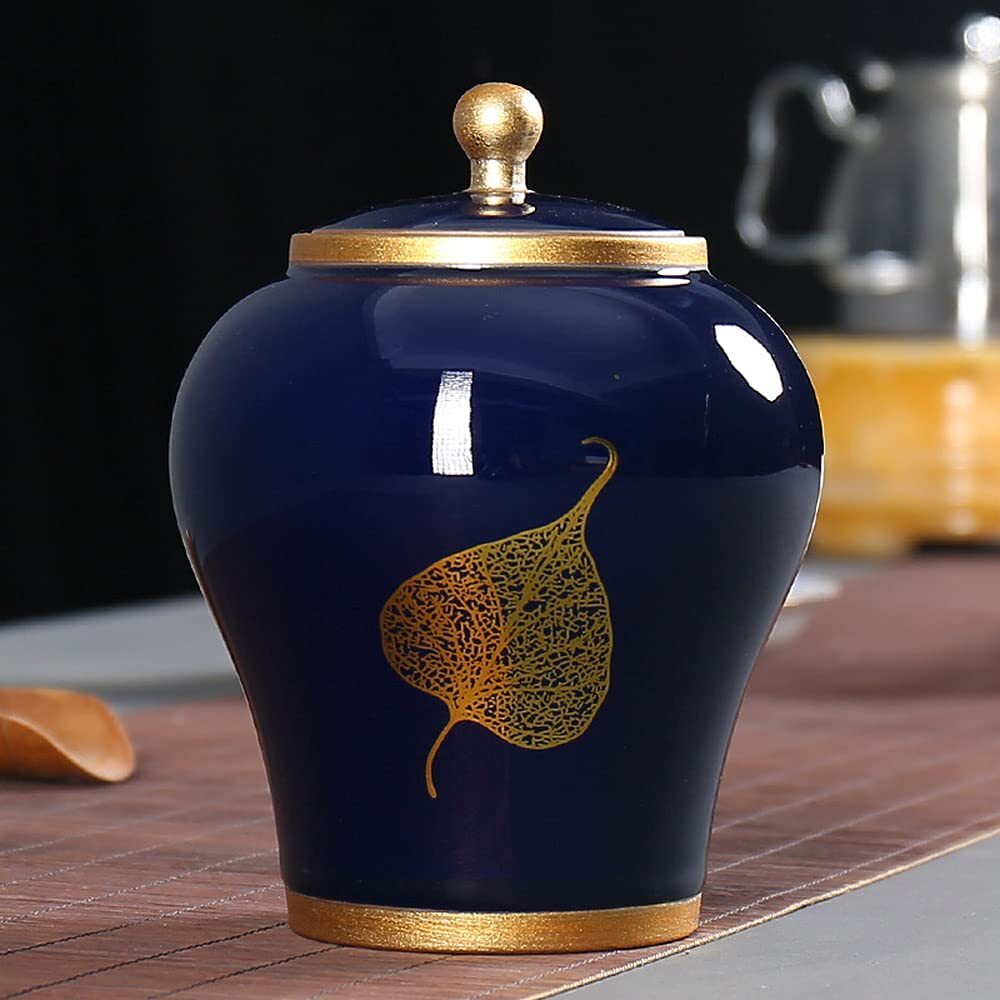 13.5cm Tea Caddy Ceramic Tea Jar Household Retro Sealed Tea Box Kung Fu Tea