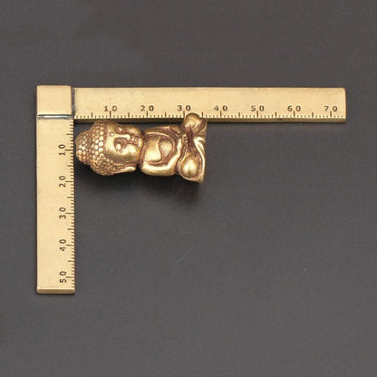 Pure Brass Guan Yin Buddha Statue Tea Pet Ornament Buddha Figurine Miniature