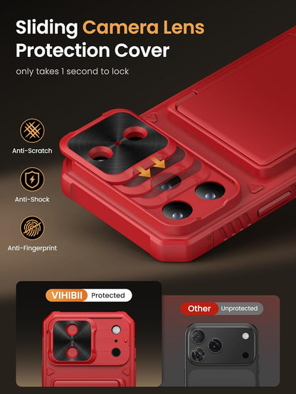 for Iphone 17 Pro Max Wallet Case with Card Holder (4 Cards) [RFID Blocking] & S