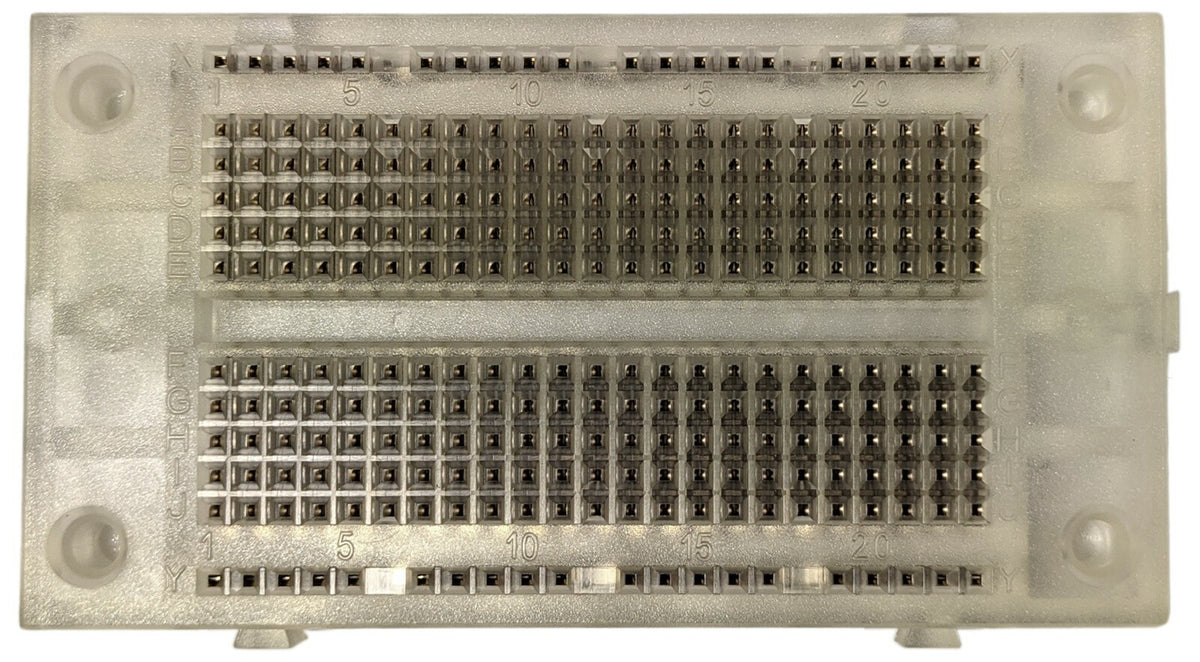 Solderless Clear Breadboard with 270 Contact Points, Size: 3.35" x 1.83" x 0.35"