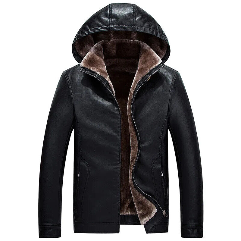 Mens Leather Jacket Coat Moto Casual Slim Leather Jackets 2023
