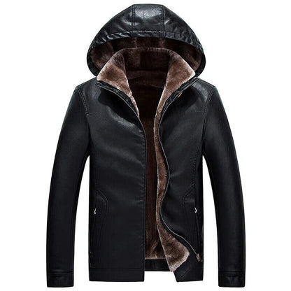 Mens Leather Jacket Coat Moto Casual Slim Leather Jackets 2023