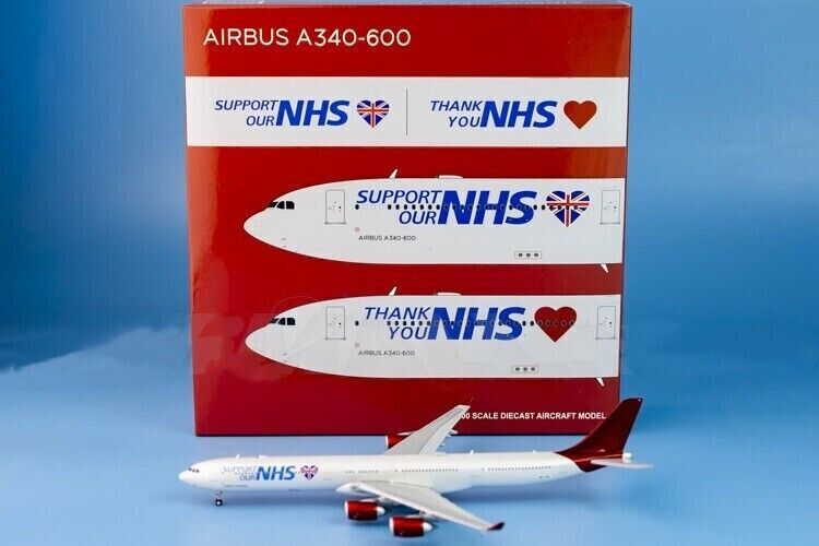 1:400 JC Wings NHS AIRBUS A340-600 Passenger Airplane Diecast Aircraft Model