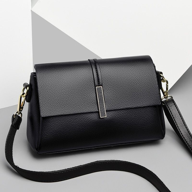 Genuine Leather Bag Fashion One Shoulder Messenger Square Crossbody Polyester