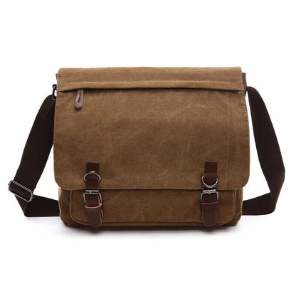 Canvas Laptop Shoulder Bag Men Crossbody Bags School Bookbag