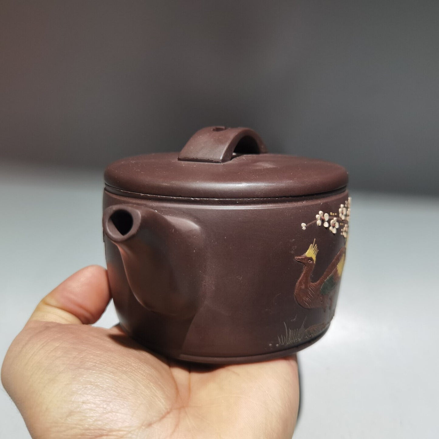 Chinese Yixing Zisha Clay Handmade Exquisite Teapot（汉瓦壶 底款：金鼎商标）