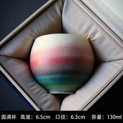 Ceramic Tasting Tea Cup Large Cup Kiln Change Master Cup Retro Ink Wind Drinking