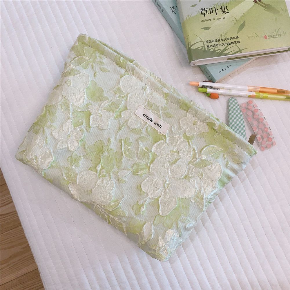 Romantic Cosmetic Bag Fabric Clutch Fresh Makeup Travel Organizer Storage Pouch