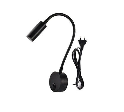 Wall Lamp 3W Aluminum Black Silver Home Hotel Loft Bedside Reading Book Lighting