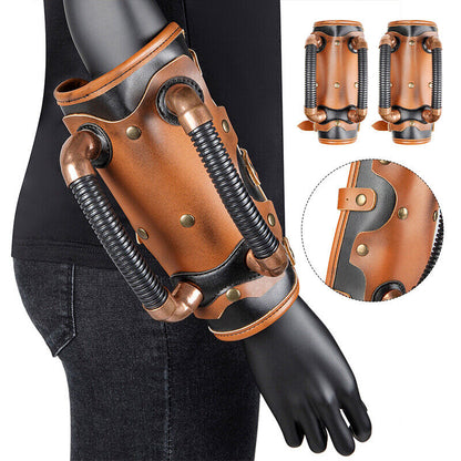 Steampunk PU Leather Knights Wristband Medieval Bracers Cosplay Halloween 1PC