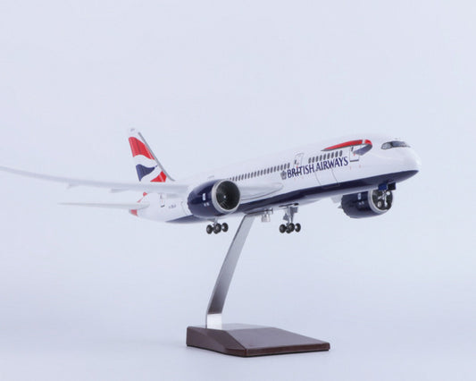 1:130 43CM BRITISH AIRWAYS BOEING 787 Airplane Landing Gear Resin Aircraft Model