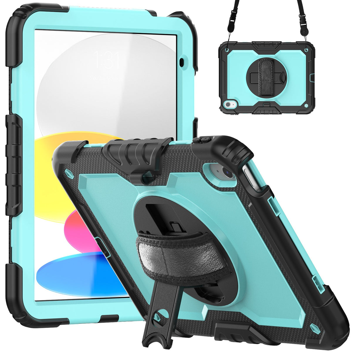 For iPad 10.9 10th 2022 360 rotating silicone shockproof protective case 12color
