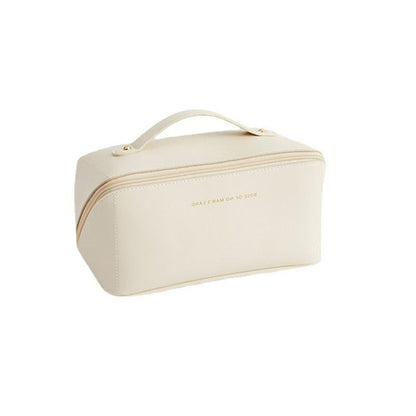 Large Traveling Cosmetic Bag Synthetic Leather Organizer Case Storage Pouch 1 PC