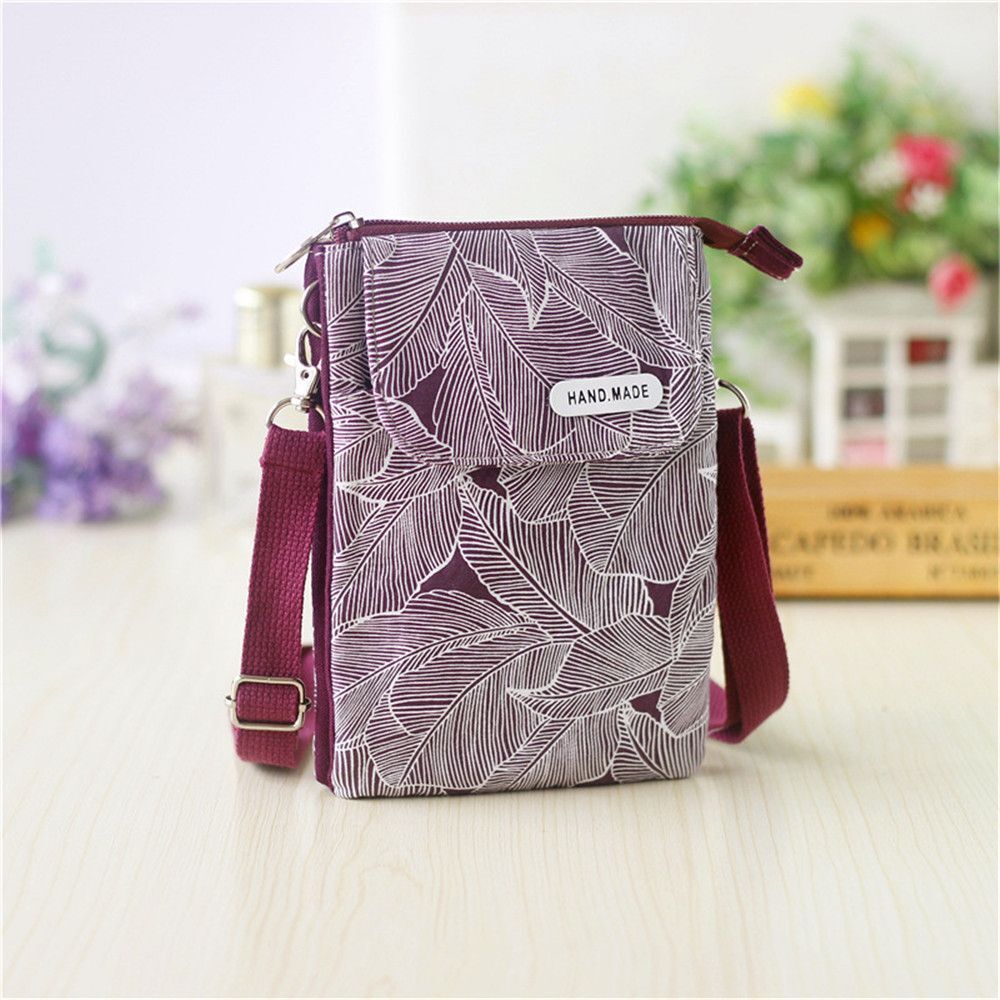 5-layer Mobile Phone Bag Tote Case Shoulder Purse Pouch Wallet Purple Gray Blue