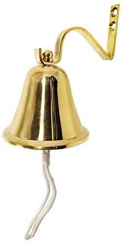 4 Inch Solid Brass Hanging Wall Bell with Rope for Ringing - Fully Functional...
