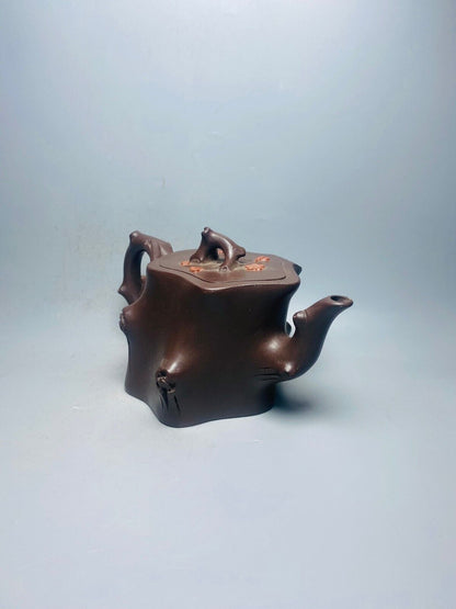 Chinese Yixing Zisha Clay Handmade Exquisite Teapot （梅花树桩 底款：蒋静明）