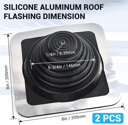 #3 High Temp Silicone Metal Roof Pipe Flashing Boot - Roof Vent Boot for Pipe OD