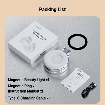 TELESIN C03 Magnetic Selfie Light, Phone Light Compatible with iPhone Magsafe