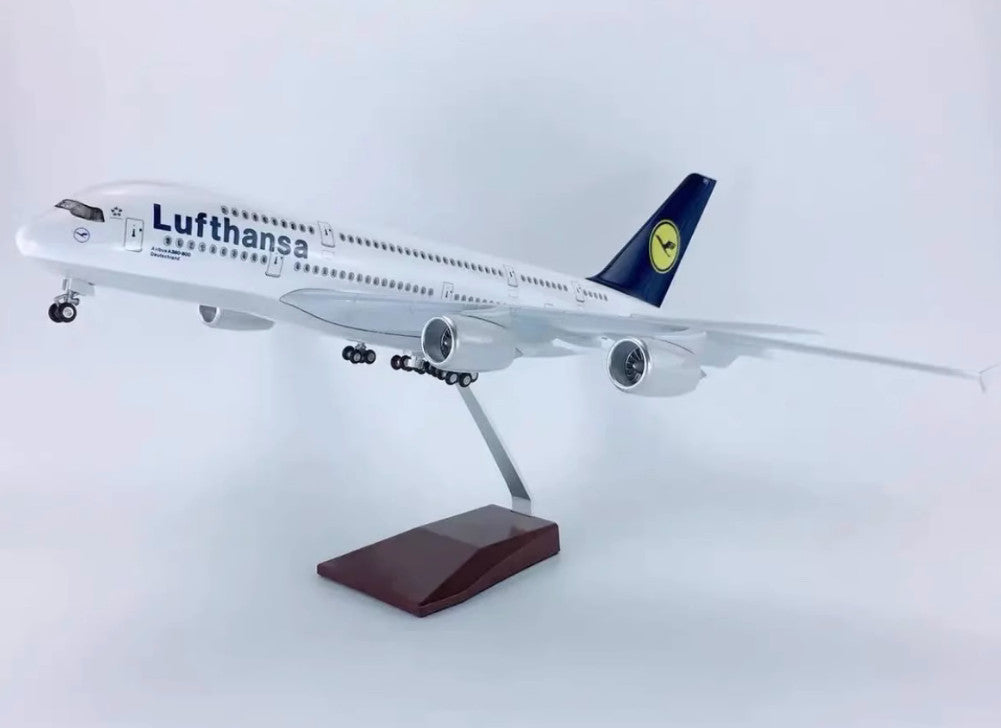 46CM 1:160 Lufthansa AIRBUS A380 Passenger Airplane Landing Gear Resin Model
