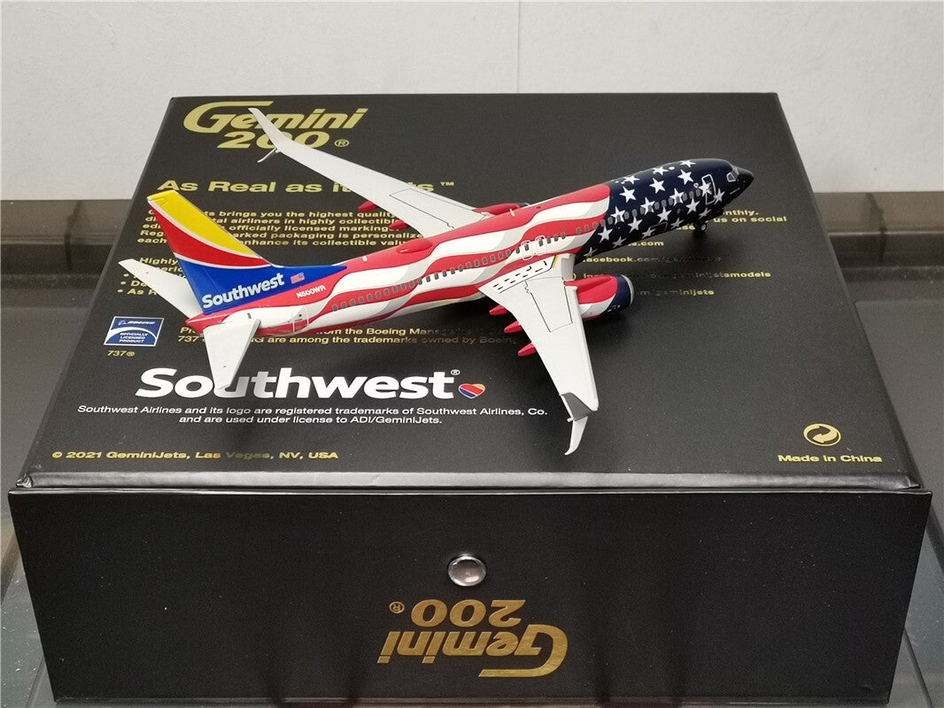 1:200 Geminijets Southwest BOEING B737-800 Airplane Diecast Aircraft Model