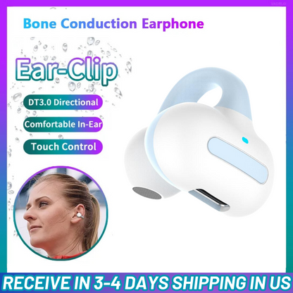 Bluetooth 5.3 Wireless Earbuds Ear Clip Bone Conduction Headphones Sport Headset