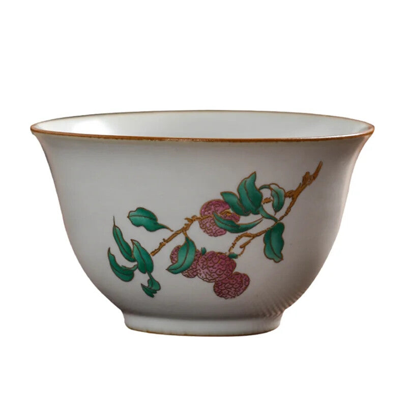 100ml Boutique Ru Kiln Teacup Travel Personal Meditation Cup Handmade Ceramic