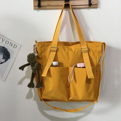 Waterproof Large Capacity Canvas Girl Shoulder Hand Bucket Bag Basket Crossbody