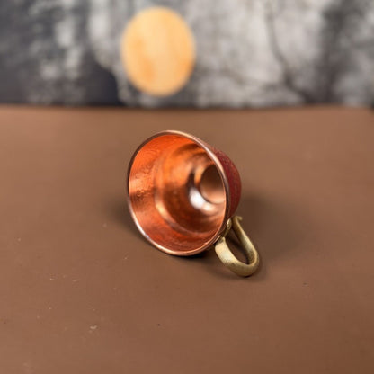 100ml Retro Red Copper Cup 2.76×1.97in Hand Forged Gold Hook Tea Cup