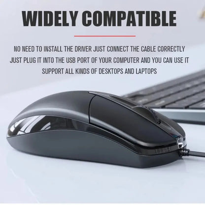 2PCS USB 2.0 Optical Wired Scroll Wheel Mouse PC Laptop Notebook Desktop Black