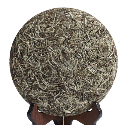 2021 Year 300g Supreme Silver Needle White Tea Cake Fuding Bai Hao Yin Zhen Tips